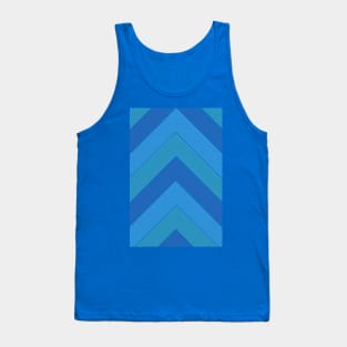 Chevron Zigzag Stripes Retro Blue Tank Top